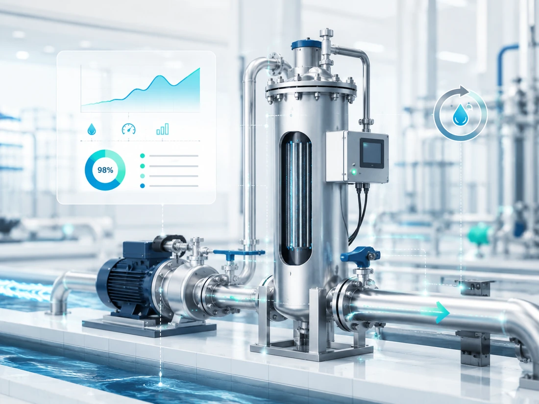 Modern backwash filter system with digital condition monitoring and pump system